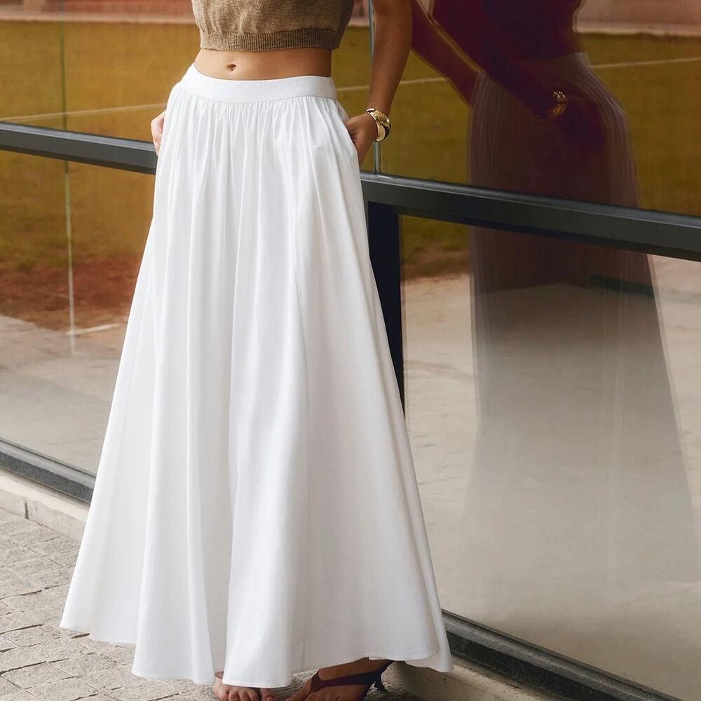 Commense White Maxi Skirt